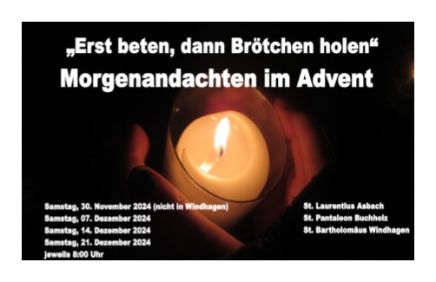 Plakat Morgenandachten im Advent 2024